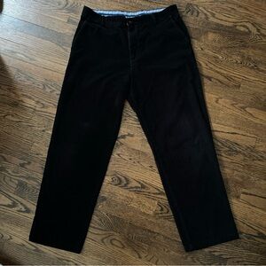 Vtg Club Room Men’s Black Corduroy Flat Front Cotton Straight Leg Dress Pants